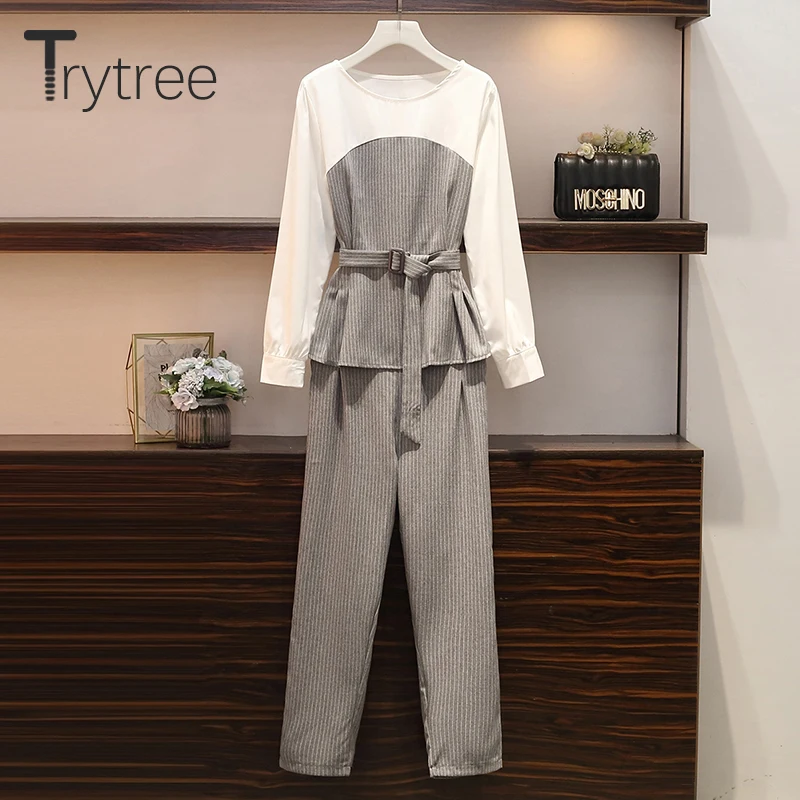 Trytree осенний Женский комплект из двух предметов Повседневный с О образным