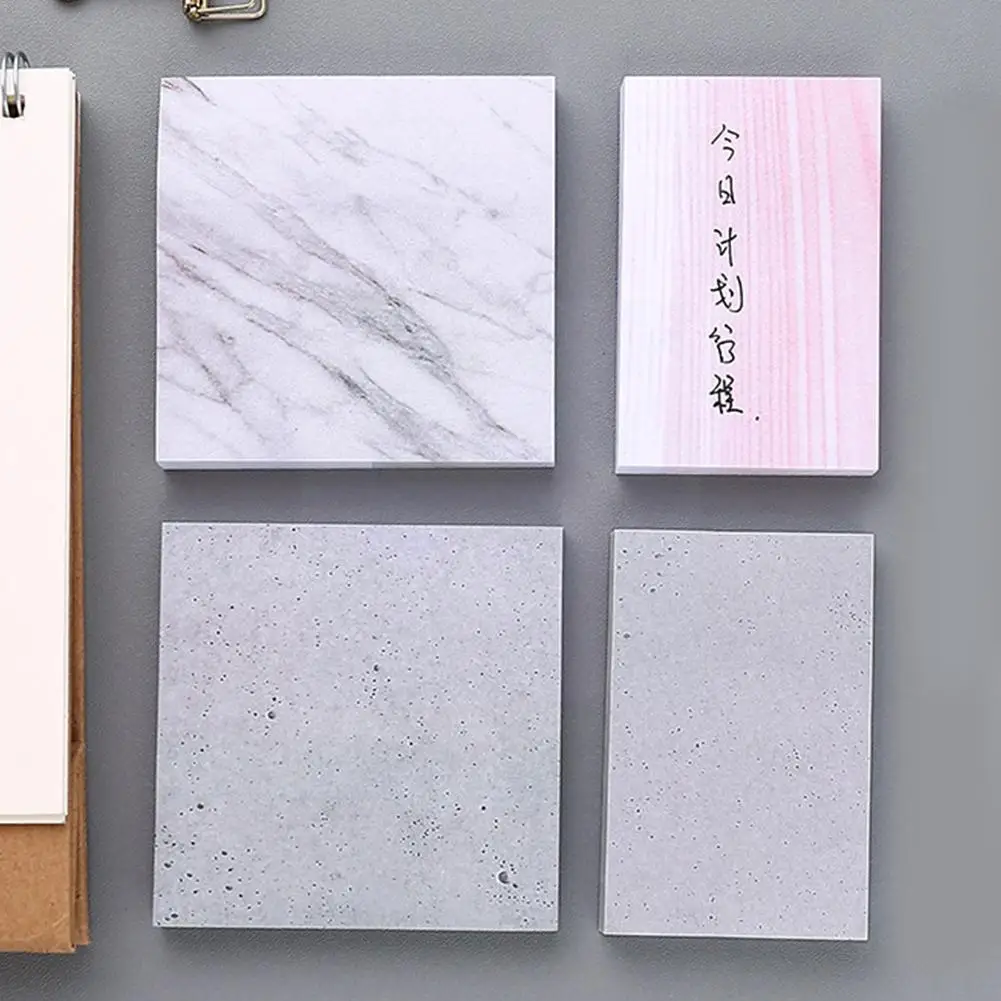 

70 Sheets/set Marble Color Self Adhesive Memo Bookmark Sticky Office Pad School Stationery Stone Style Notes H0p5