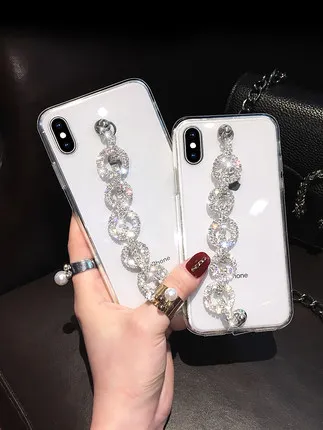 Luxury Bling Glitter Rhinestone Case For Samsung j8 j6 j4 2018 PLUS j3 j5 j7 2017 Prime Diamond Chain Soft TPU Back Cover | Мобильные