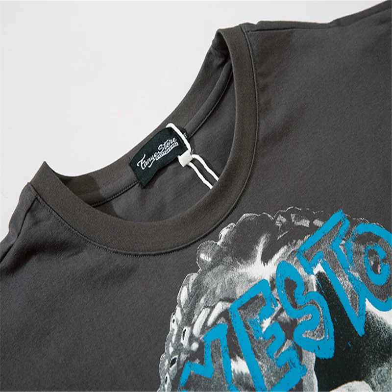 

Summer Tshirts Streetwear Casual Gothic Punk Rock Cartoon Devil Print Short Sleeve T-Shirts Cotton Hip Hop Harajuku Tees Tops