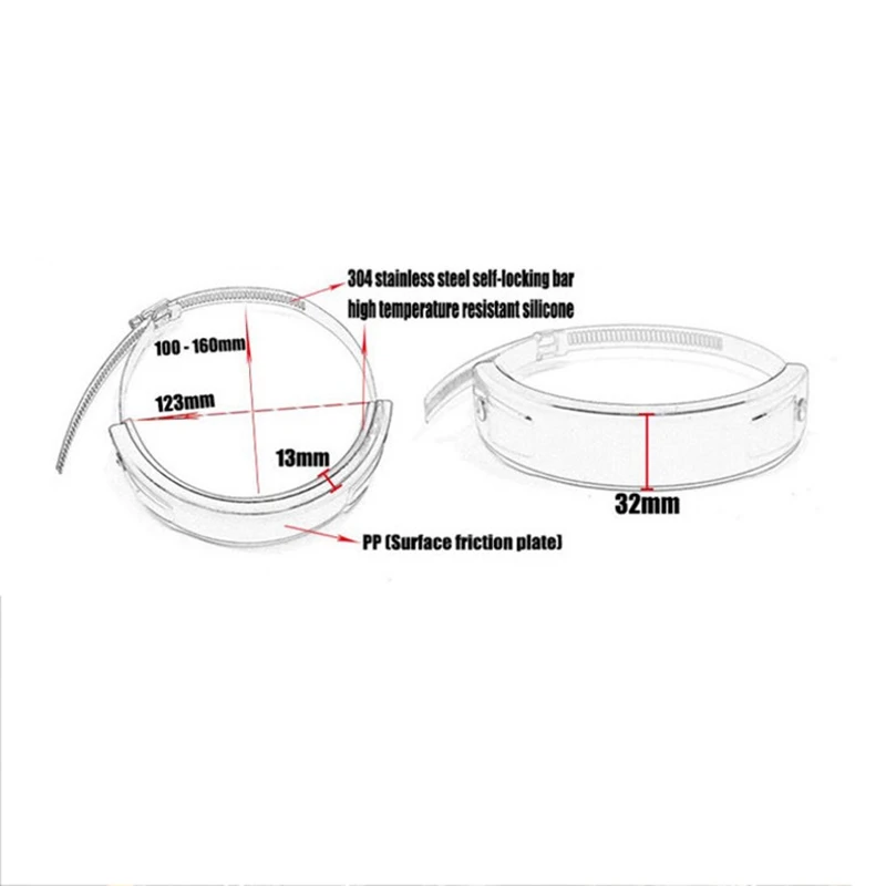

Motorcycle Exhaust Protector Ring 100mm-160mm Can Cover Exhaust Guard Cover