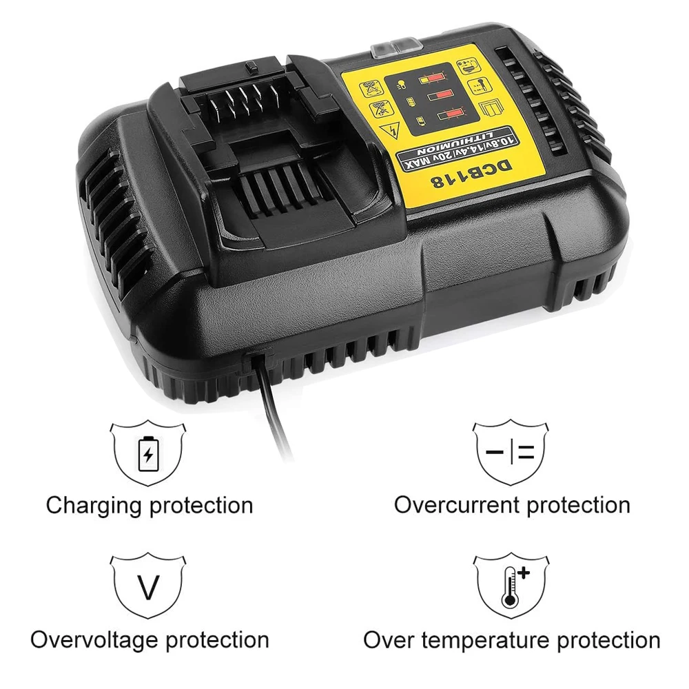 Зарядное устройство DCB118 10 8 a для аккумуляторов Dewalt 14 4 в 12 В 18 20 DCB200 DCB101 DCB115 DCB107 DCB105