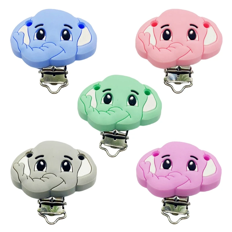 

Мультфильм животных Слон зажимы для соски-пустышки Еда Класс силиконовые детские безопасный Прорезыватель для зубов застежка цепочка для ...