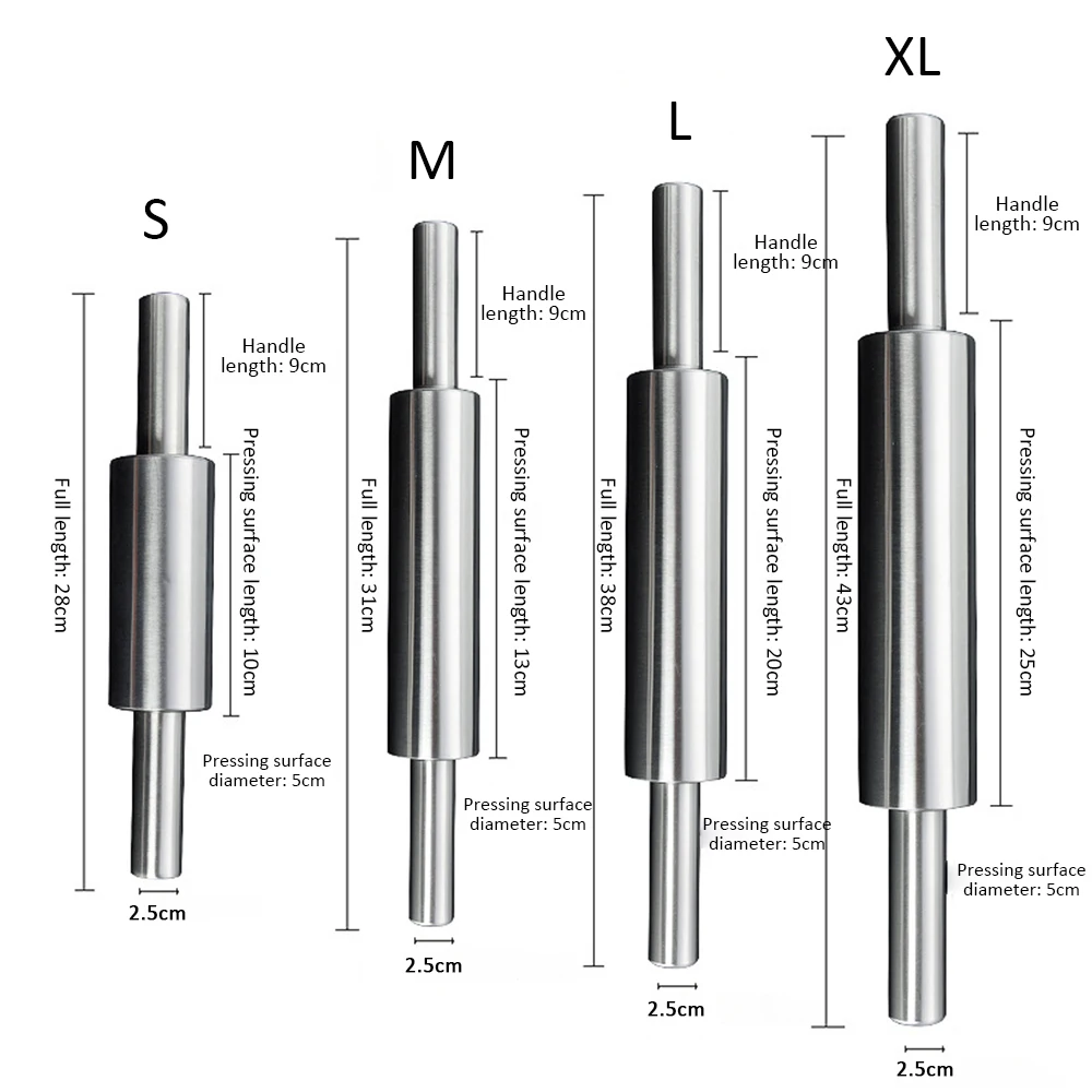 Кухонная Скалка из нержавеющей стали антипригарный ролик для теста печенье