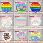 GFUITRR фиджет-игрушка круглый фон для фотосъемки поп It день рождения Единорог фото фон Радуга круг виниловый фото стенд реквизит