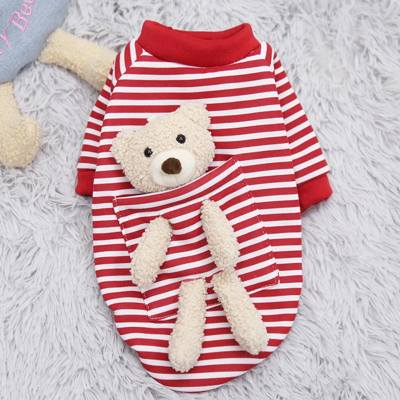 

Pet Clothes Net Red Pocket Bear Autumn And Winter Dog Pullover Cartoon Cute Sweater Puppy Pullover Clothing Pet Dog Outfit