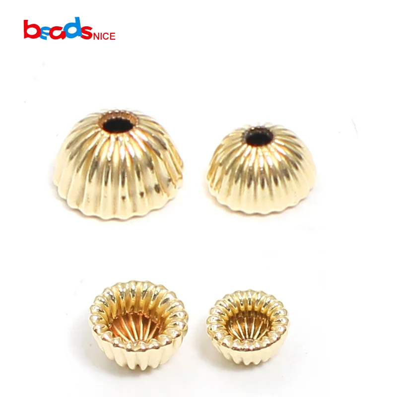 

Beadsnice ID39886smt2 5pcs/lot Gold Filled Bead End Caps for Jewelry Making Findings Needlework Diy Accessories Wholesale