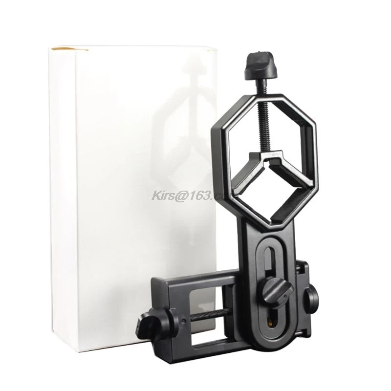 Black Adjustable Metal/ABS Cellphone Adapter Mount Microscope Spotting Scope Telescope Clip Bracket Mobile Phone Stand Holder |