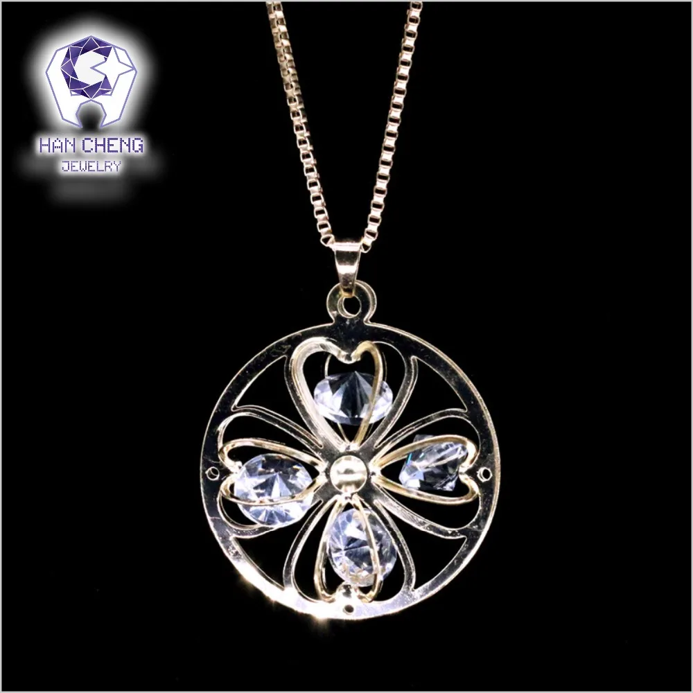 Модное объемное массивное ожерелье с клевером Женская Длинная цепочка из золота