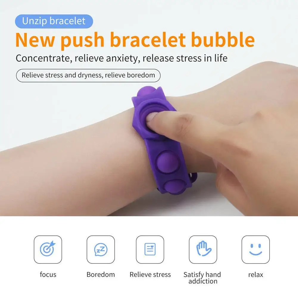 

Decompression Toy Decompression Flip Keychain Puzzle Press Finger Bracelet To Relieve Stress Adult Decompression Toy