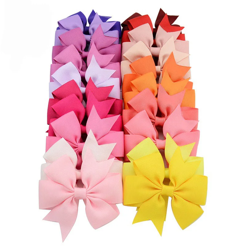 Bnwige 40 шт./компл. смесь цветов Grosgrain ленты лук заколки для волос бутик ручной работы