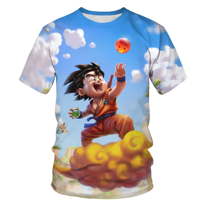 

2021 New Boys and Girls 3D T-shirt Dragon Ball Theme Top Fashion Cartoon Anime T-shirt Same Style Street Hip Hop Casual T - shir