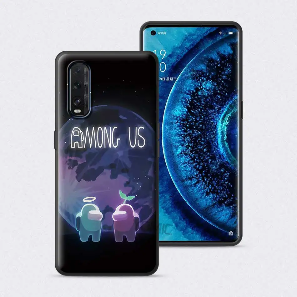 

Among Us Soft Case for Oppo Reno ACE 3 4 Find X2 Lite A52 A9 2020 A8 A53 F11 Pro TPU Black Phone Cover