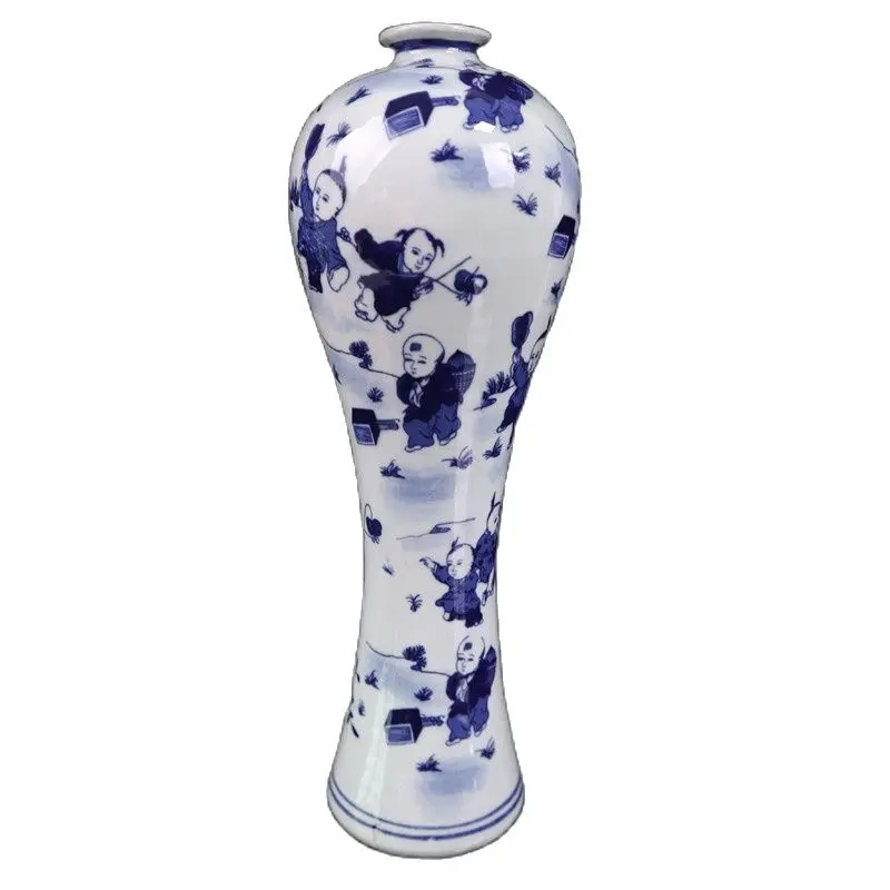 

Chinese Old Porcelain Blue And White Baby Opera Plum Vase