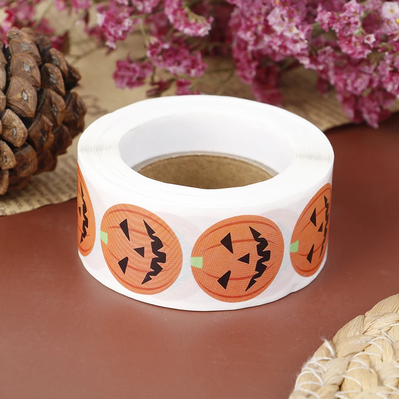 500pcs/1 roll Halloween Decoration Labels Seal Stickers Pumpkin ghost Cat Elf Witch Ghost Sealing Gift Paper Label Sticker | Дом и сад