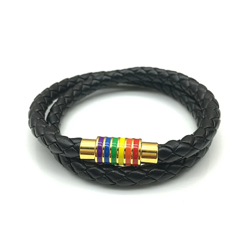 Магнитный Радужный Флаг ЛГБТ-гордость очаровательный двухслойный браслет
