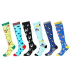 Новые Компрессионные носки для мужчин и женщин, мужские, мужские, классические, с рисунком кошки, собаки, животного, гольфы унисекс, уличные, велосипедные, длинные, высокие чулки