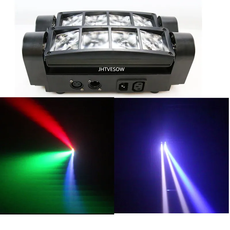 Мини moving head disco spider beam wash led dmx512 r. g. b. w Одноцветный 8x3w сценический эффект light для