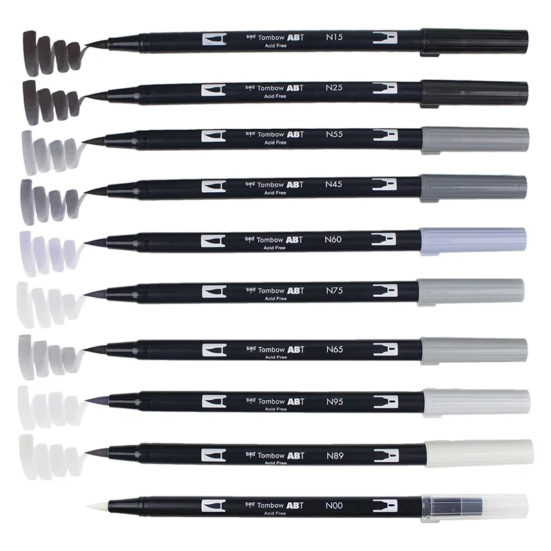 Tombow ABT Dual кисть для рисования каллиграфии набор ручек яркий осветление отлично