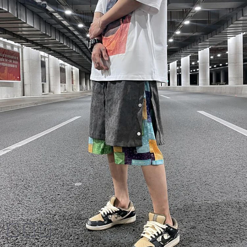 

21 Ins High Street Tide Brand Summer Hip-hop Tooling Loose Casual Five-point Shorts Male Korean Version of the Trend of Fake Two