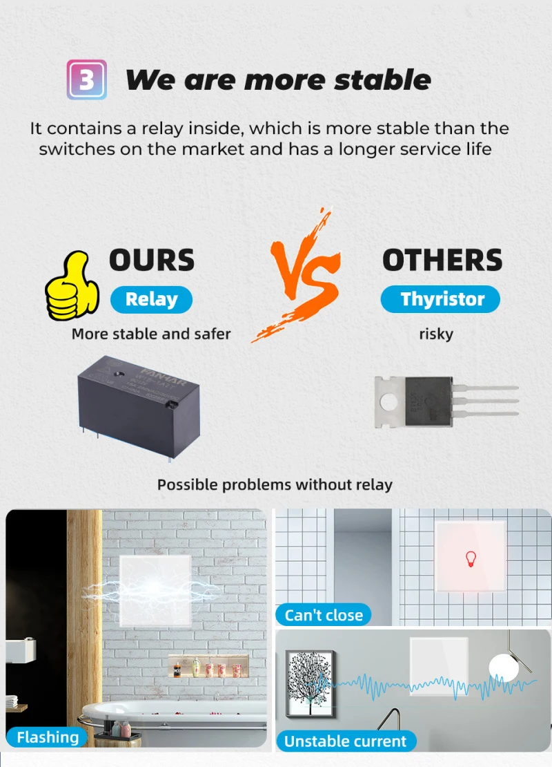 

TUYA WiFi Smart Touch Switch 1/2/3/4 Gang 110-250V Smart Life Wall Button Smart Light Switch For Alexa And Google Home Assistant