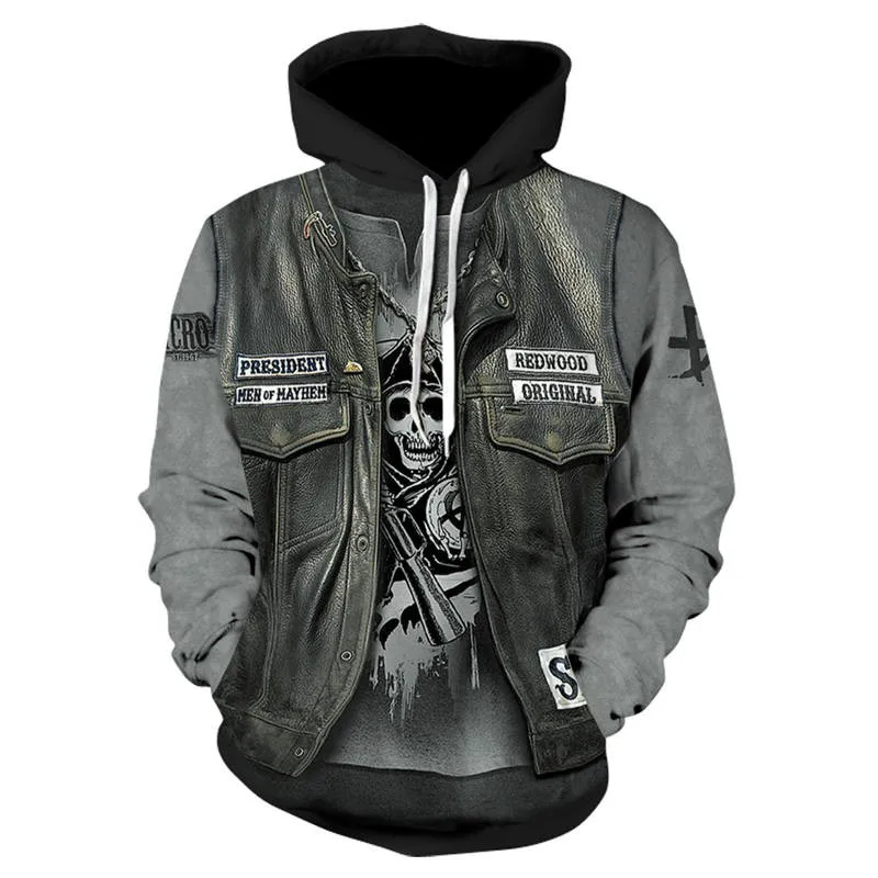 Худи с рисунком ангела 3D принт черепом мужская толстовка капюшоном 2019 модная
