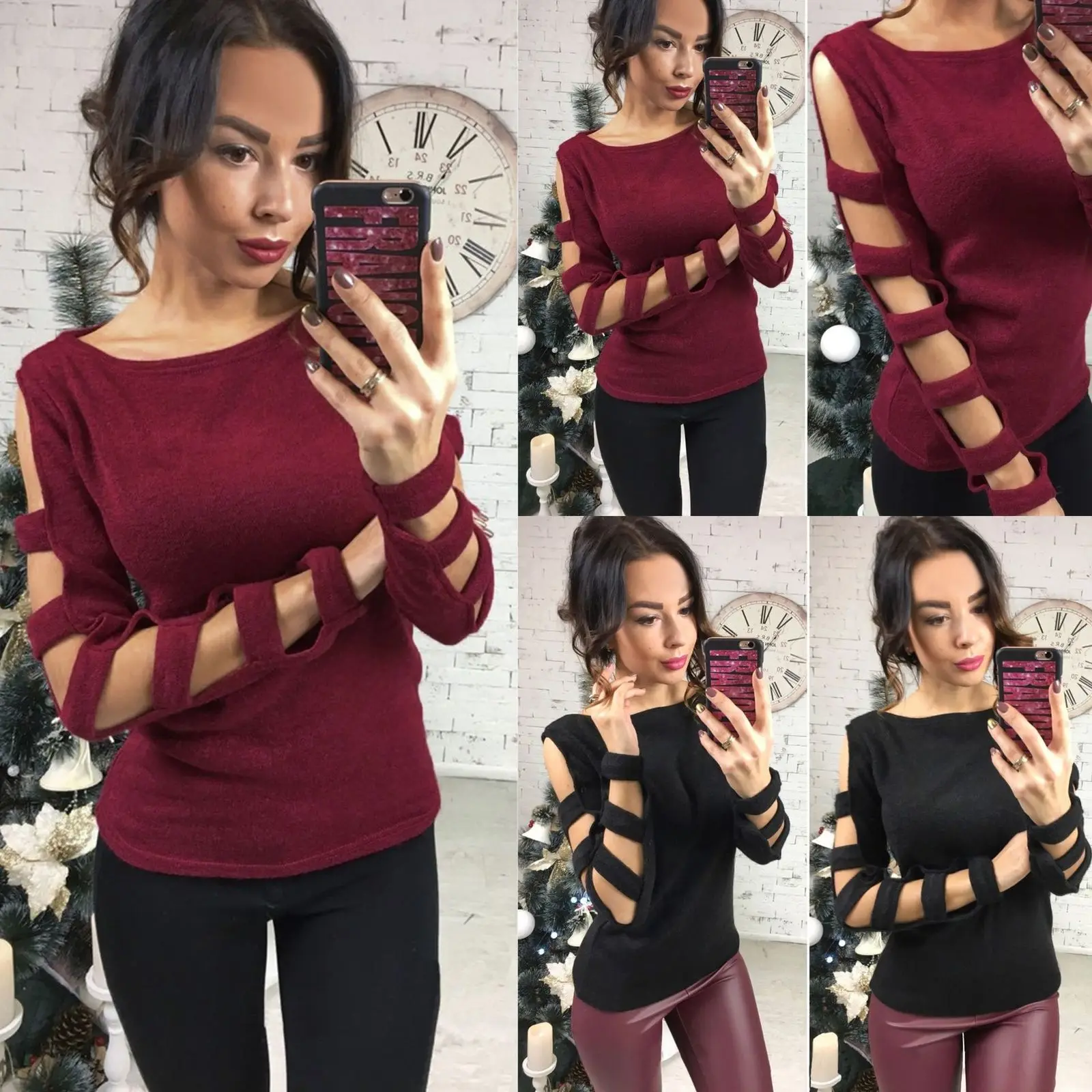 Женский свитер пуловер базовый трикотажный хлопковый топ однотонный джемпер с