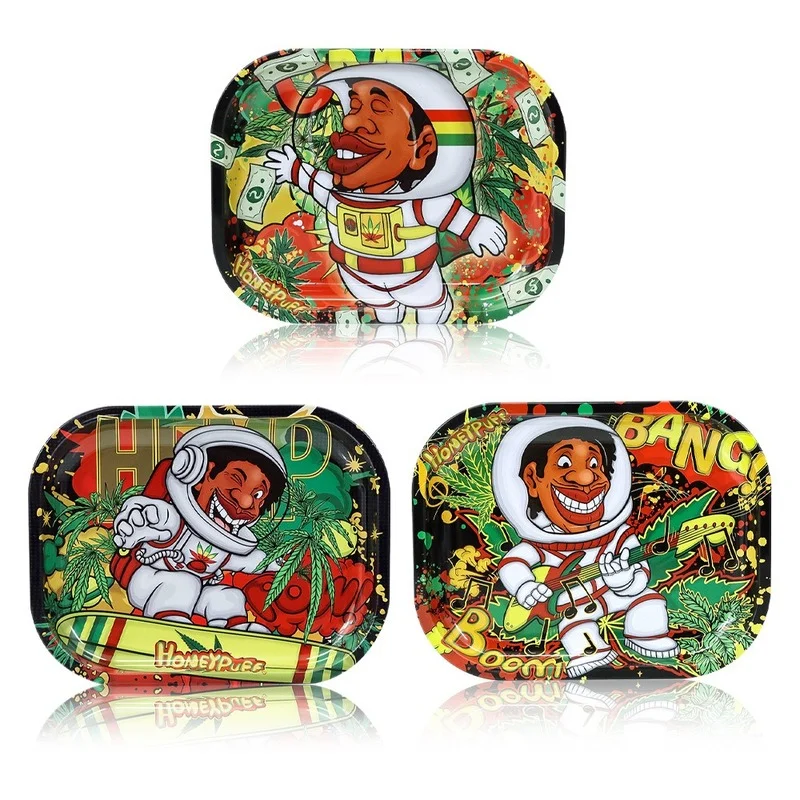 

Жесть 18*14 см, поднос для сигарет, металлическая панель управления сигаретами, мультяшная