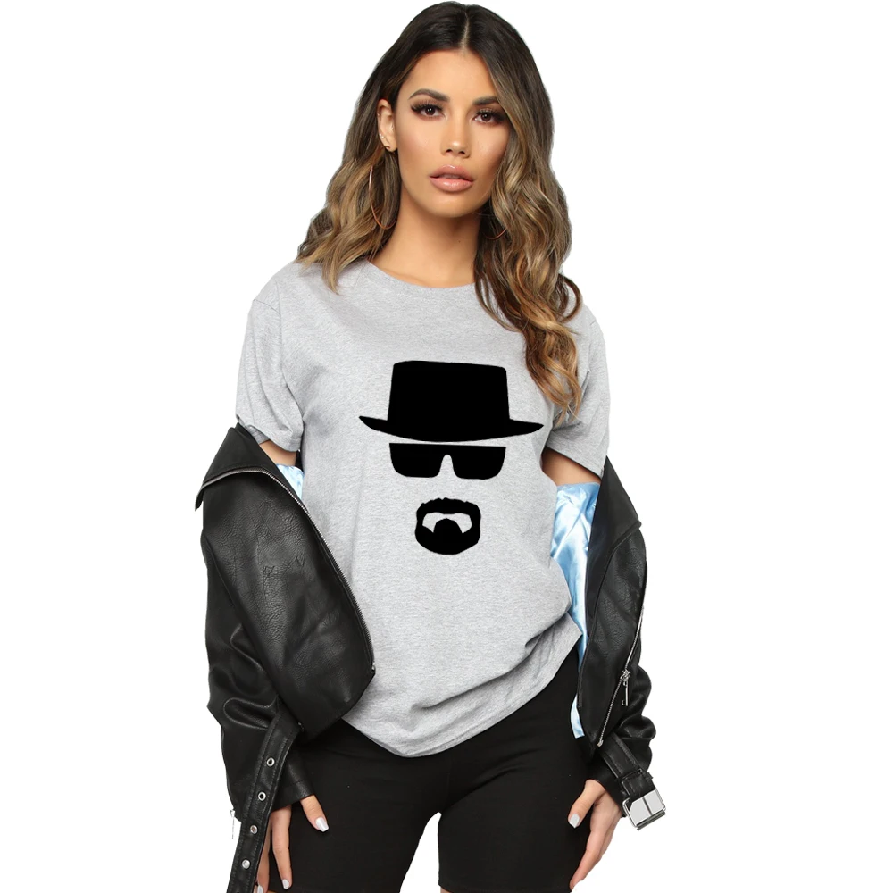 BLWHSA Гейзенберг печать футболка Для женщин модная одежда для девочек Лето пухлые