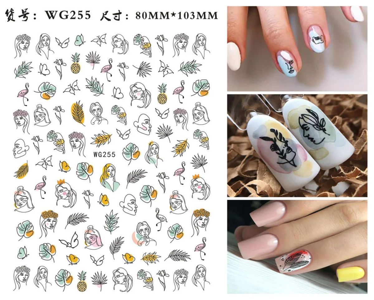 

1pcs Abstract Pattern Graffiti Nail Art Sticker Water Transfer Decal Watermark Slider Manicure Full Wrap Tool Decor