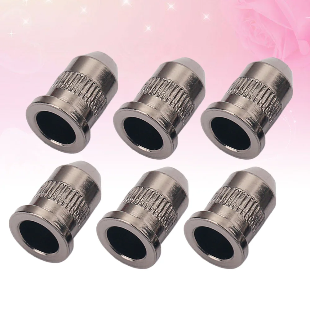 

6pcs Guitar String Caps Mounting Buckle Through Body Ferrules Bushing Parts Guitar Accessories GE25 Black