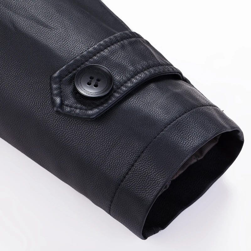 Мужская одежда из натуральной кожи 2020 Мужское пальто овчины Длинная кожаная