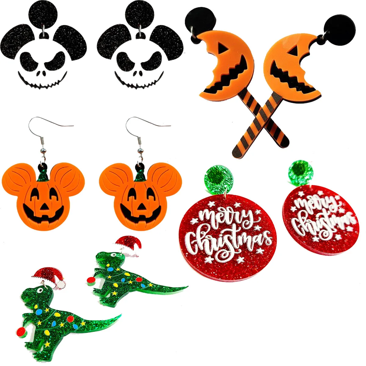 Новые рождественские висячие серьги с графикой милые красочные акриловые