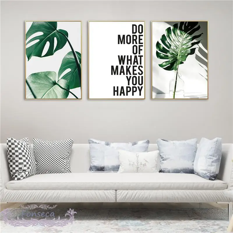 

Nordic Golden Pineapple Green Leaves Canvas Painting Wall Art Letter Quotes Posters And Prints Plants Pictures For Living Room
