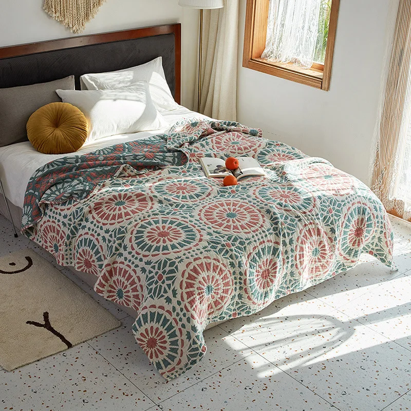 

Bohemian Blanket Vintage Bed Sofa Chair Cover Bedspread Throw Kids Sleeper Comforter Air Conditioning Summer Thin Quilt