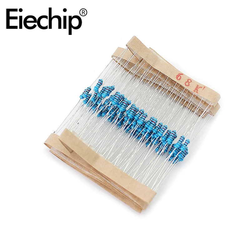 

100pcs/lot 1/4W 1% Metal film resistor 0.25W resistance 68K ohm Throught Hole