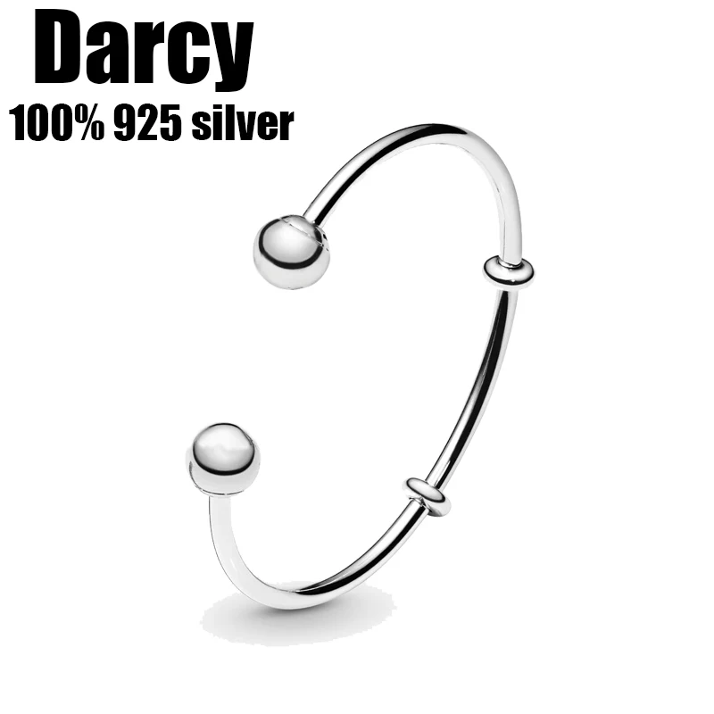 

Hot Sale pan Bracelet fit Orginal 100% 925 Sterling Silver Snake Chain Bangle Fit Bead Charms DIY high quality Jewelry for Women