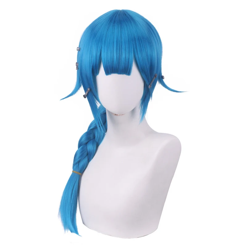 

Arcane Jinx Cosplay Wigs Game LOL Blue Heat Resistant Synthetic Hair Jinx Juvenile And Junior Woman Hair Wig
