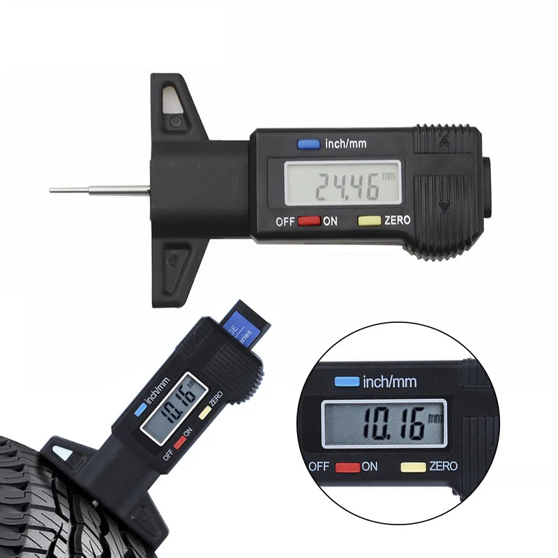 Цифровой автомобильный шиномонтажный измеритель глубины протектора инструмент