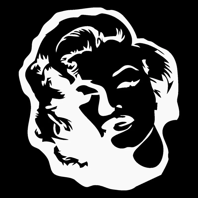 

Car Stickers Marilyn Monroe Cartoon Car Shape Decoration Accessories PVC Car Stickers Waterproof Sunscreen Black/white,17cmX15cm