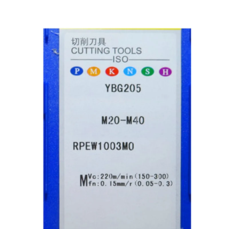 Оригинальные твердосплавные вставки RPEW1003MO YBG205 RPEW1003 MO фрезерные из нержавеющей