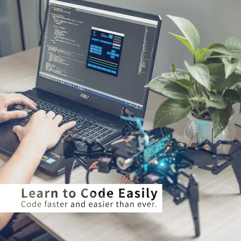 Online Adeept DarkPaw Bionic Vierbeiner Spinne Roboter Kit Für Raspberry Pi 4/3 Modell B +/B/2B, STEM Krabbeln Roboter, OpenCV Tracking,