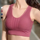 Женский спортивный бюстгальтер, укороченный топ из дышащей ткани, эластичный, эластичный, для йоги, против пота, тренировок, 2021