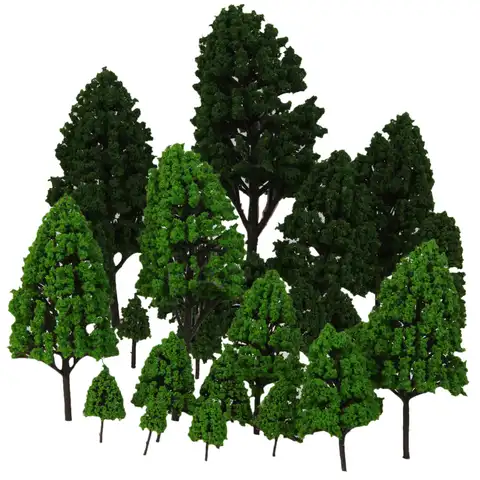 24 светильник/темно-зеленые деревья модель железнодорожной железной дороги макет парк пейзаж 2,5-16 см
