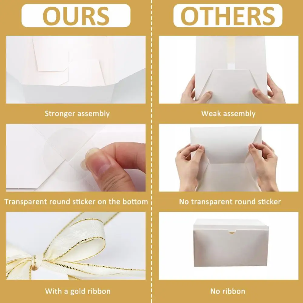 

OurWarm Gift Boxes 4L Large Gift Box with Lid White Kraft Paper Box for Events, Cupcake Boxes