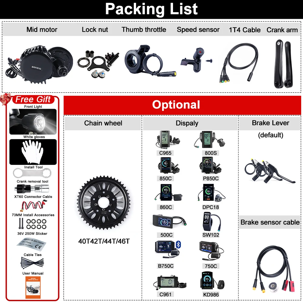 

NEW 48V 52V 1000W 68MM BBS03 BBSHD Mid Drive Motor Electric Bike Conversion Kit DIY E bike Powerful 8fun MM G320.1000 Engine