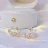 2022 both wear earrings charm zircon ear stud exquisite romantic leaves luxury earring simple classic temperament earring gifts