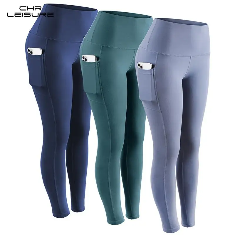 

CHRLEISURE Women's High Waist Seamless Sport Leggings Push Up Combination Leggings Fitness Pocket Running Workout Training