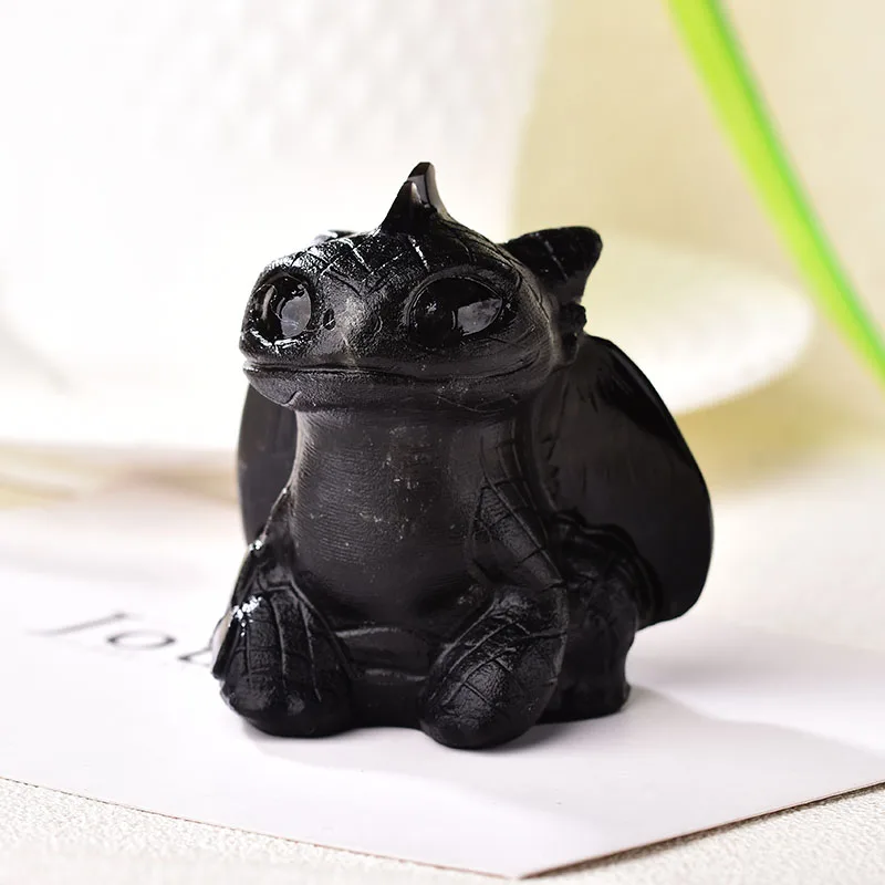 

1PC Natural Crystal Obsidian Animal Animation Ornament Quartz Jewelry Reiki Healing Stone Crystal Point Home Decoration DIY Gift