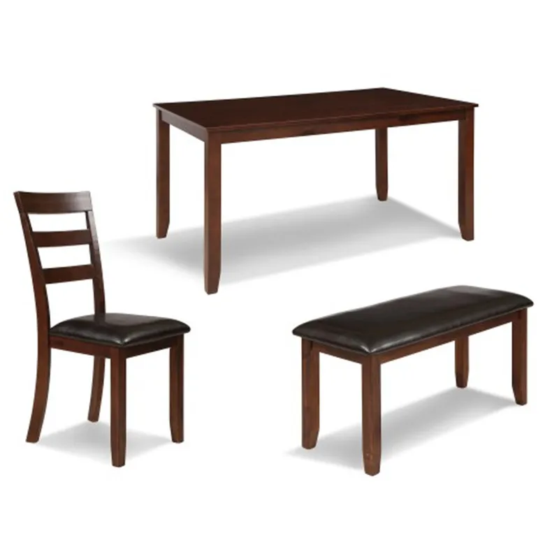 6 шт. обеденный набор с 4 лестничными стульями и скамейкой эспрессо стула скамейка